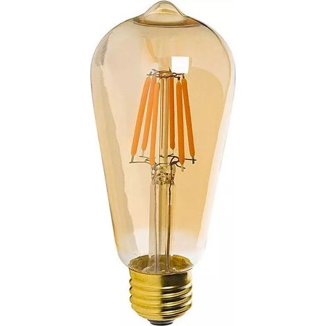 Bombilla de filamento marrón, bombilla de filamento de tungsteno retro de 4 W, bombilla tipo piruleta, bombilla E27 (1/5)