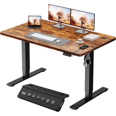 Bureau Assis-Debout Électrique 120x60cm, USB (1/5)