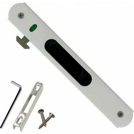 Loquet et targette pour porte coulissante – Acier inoxydable résistant à la corrosion – Verrouillage à crochet unilatéral – Installation rapide