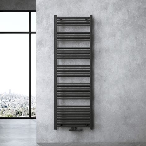 doporro Design Badheizung gerade 180x60cm Anthrazit Röhrenheizkörper Horizontal Mittelanschluss Bad-Heizkörper
