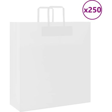 Papiertragetaschen 250 Stk. mit Henkeln Weiß 45x17x48 cm