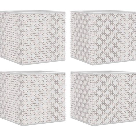 Boîtes de rangement pliables 4 pcs crème tissu intissé (1/5)