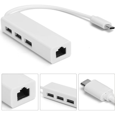 Adaptateur USB-C vers Ethernet RJ45 100 Mbps pour MacBook, PC Windows et Chromebook - Connexion Réseau Filaire Externe (1/5)