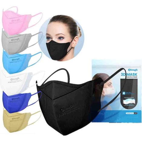 Lot de 50 masques KN95 FFP2 4 couches, masque protecteur 3D adulte motif fraise ours, usage domestique (1/3)