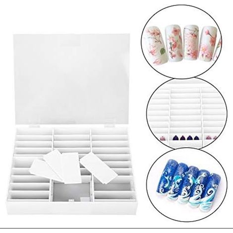 Présentoir à ongles 32 x 25 x 4 cm, boîte de rangement pour nail art, vitrine vide pour salon de manucure, décoration pour nail art (1/5)