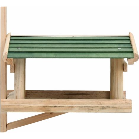 vidaXL Comedero para pájaros madera maciza 35x29,5x21 cm (1/2)
