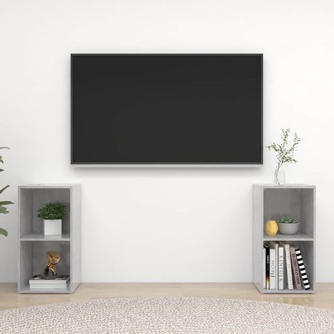 vidaXL Muebles de salón de pared 2 pzs madera ingeniería gris hormigón (1/5)