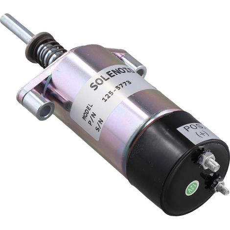 Électrovanne d'arrêt de carburant 12 V 125-5773 8C-9986 pour moteur Caterpillar SR4 3204 3304 3304B 3306 3306B 3306C (1/5)