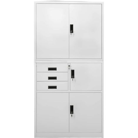 Armadio per Ufficio Grigio Chiaro 90x40x180 cm in Acciaio DAS466378 (1/5)