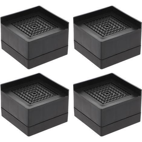 4 Stück Schwerlast-Bettfüße, Möbelrahmen-Erhöhungen, Sofa-Erhöhungskissen (Schwarz)-5.8X5.8X4CM-Black (1/4)