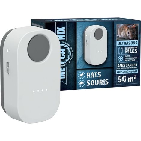 Ultrason anti-rats et souris – 50 m² – Piles