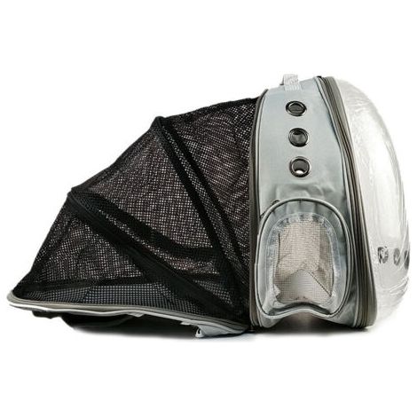 Sac à Dos Chat Chien.Sac Transport pour Chien Chat pour Petits Chats Chiens.Sac à Bulles pour Chat et Chien avec fenêtre Frontale Transparente et Dos Extensible,idéal pour Voyage (gris) (1/5)