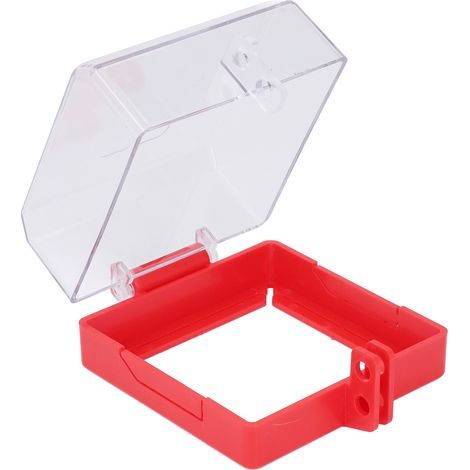 Couvercle de bouton d'arrêt d'urgence, protecteur de verrouillage de commutateur poussoir, boîtier Transparent avec pièces de montage 105x105x63mm (1/5)