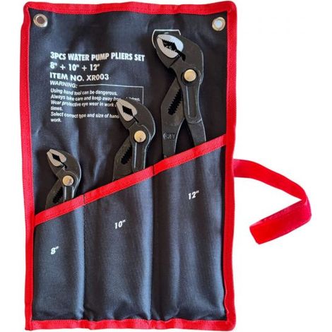 Pinze Poligrip Set 3 PZ Pinze A Pappagallo Con Pulsante Regolabile  8"-10"-12"