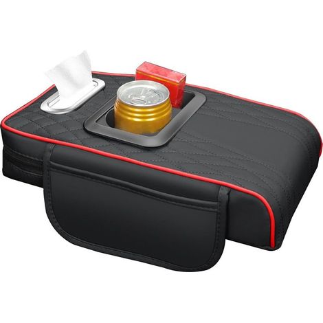 Rembourrage pour accoudoir de voiture - Accoudoir pour console centrale automatique, coussin de renfort pour accoudoir de voiture avec poches de rangement, coussin pour accoudoir (1/5)