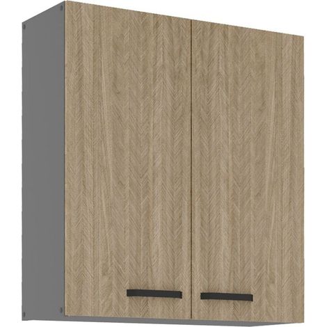 Küche SCANDI Hängeschrank 80 cm Fischgrät Küchenzeile Küchenblock Einbauküche (1/5)