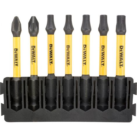 DEWALT LOT DE 7 EMBOUTS DE TOURNEVIS FLEXTORQ PHILLIPS, POZI ET TORX DT70820-QZ