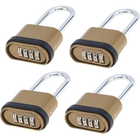 cadenas robustes à 4 chiffres – Œillet de 6,35 cm, étanches – Pour portail, jardin, clôture et école (1/5)