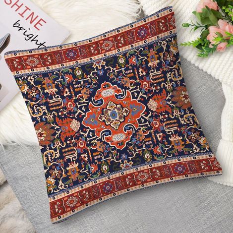 Housse de coussin,Coussin décoratif ethnique terracotta (1/5)