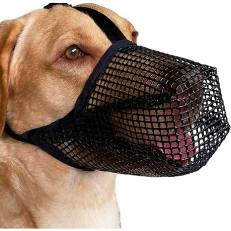 Muzzle Pour Chien - Filet Respirant En Nylon Et Pvc - Convient Aux Chiens De Taille Petite Moyenne Et Grande - 1 Pièce (1/5)