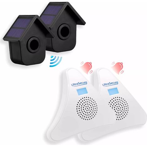 Alerte de passage 600m sans fil - 2 détecteurs de mouvements autonomes (solaires) + 2 carillons TR (DA600+) (1/5)