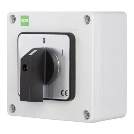 Nockenschalter 16A/3F 0-1 im IP65-Gehäuse grau 105x105x66 6160-00