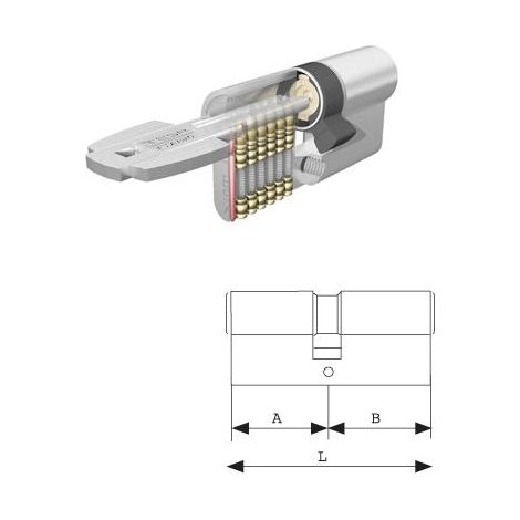 Cilindro Tesa T-60 M6503030N 30x30 Niquel 5Llaves