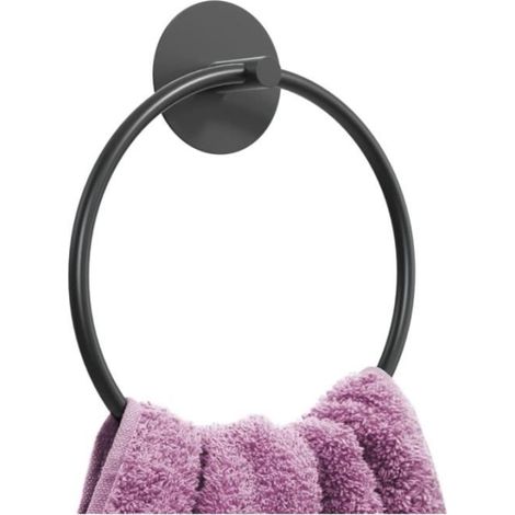 Porte-Serviettes - Acier Inoxydable - Mural Adhésif - Installation Facile - Design Pivotant 180° - Contemporain (1/4)