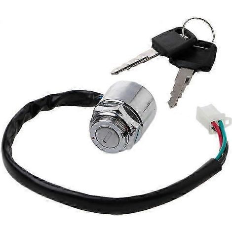 Lot de 2 contacteur à clé 4 fils compatible quad/moto/pit bike/dirt bike, remplacement sécurisé pour système démarrage (1/5)