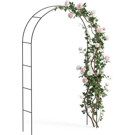 VOUNOT Metal Garden Arch for Climbing Plants, 140 x 37 x 240 cm, Black (1/5)