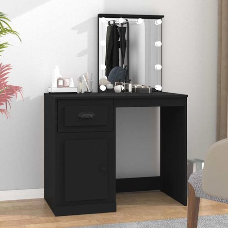 Teenpull – Schminktisch mit LED Schwarz 90x50x132,5 cm Holzwerkstoff (1/5)