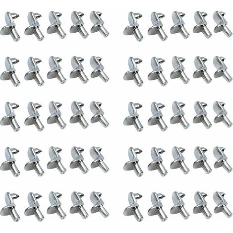 50PCS Taquet etagere Support Étagères de Métal Nickelé Goupilles de Support pour Armoire Bureau Accessoires (1/5)