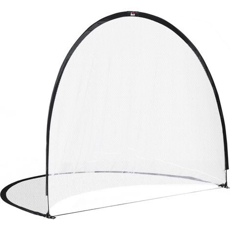 Cage Football Pop Up 247x203x201,5H cm Sac Transport Piquets Fixation Inclus Noir Blanc