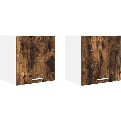 Maison Exclusive - Armadio pensile con porta 2 pcs Rovere Affumicato e Bianco