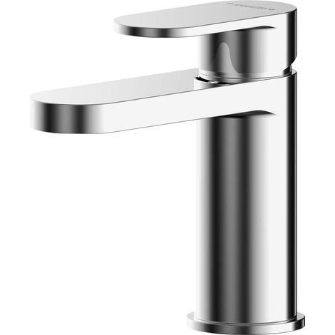 Balterley Enville Round Mini Mono Basin Mixer Tap with Lever Handle & Push Button Waste - Polished Chrome Finish