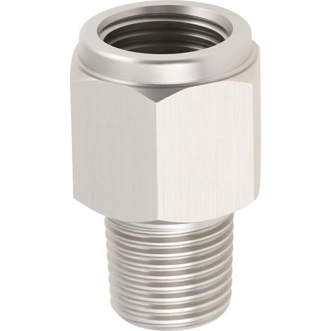 Adaptateur Pression Huile 1/8 NPT M10x1 INOX 304 pour Jauges Raccord Acier INOX 304 pour Manomètres Pression Huile et Ports M10x1 (1/5)