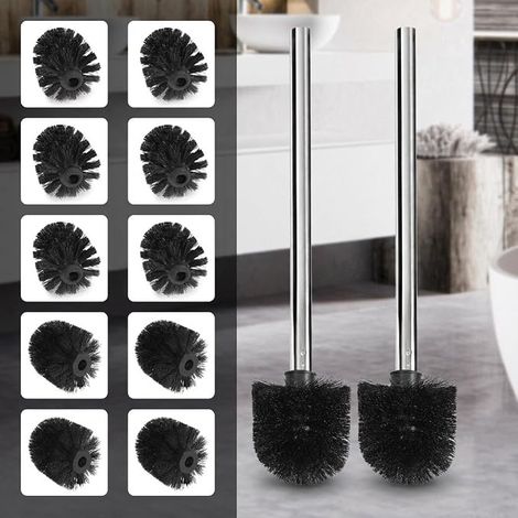 Toilet Brush with Stainless Steel Handles, Anti-Stain Bathroom Cleaning Brush, No Stand Toilet Brush with Long Handle, for Reaching All Corners (1/5)