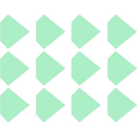 Lot de 12 pièces autocollants muraux lumineux vinyle vert forme diamant 5,5x6,5 cm déco salon chambre nurserie chambre fille (1/3)
