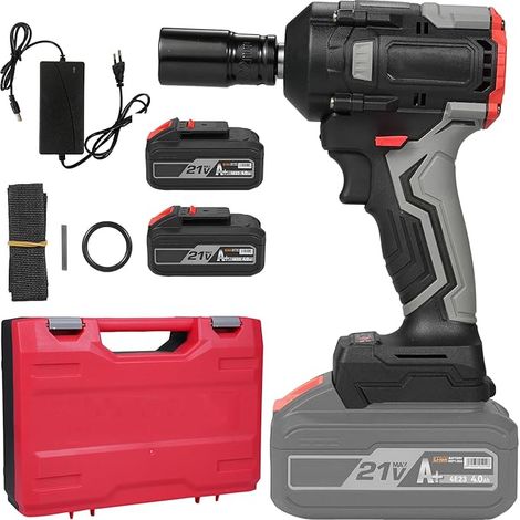 Llave de impacto inalámbrica de 350 Nm y 1/2", vaso + 2 baterías de 21 V (1474)