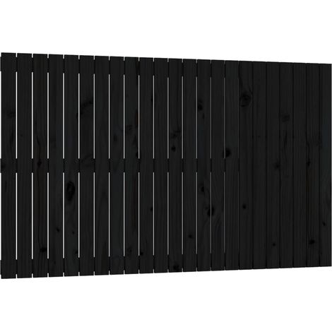 Testiera per dormire accessorio per camera da letto mobile da parete stile pallet 147 x 3 x 90 cm legno massello nero TDL0202530