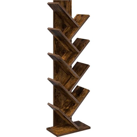 Estantería de Árbol de 6 Niveles 30 x 18 x 100 cm Roble Ahumado vidaXL