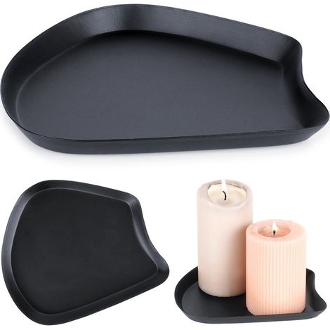 Schwarzer Tablettständer für dekorative Kerzenarrangements, Kerzenständer (1/5)