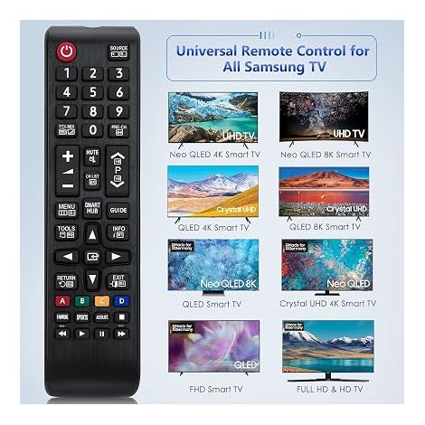 Telecommande Sans Fil Universelle Tv Pour Samsung Hdtv LED Smart Tv Numerique - Le Noir (1/5)