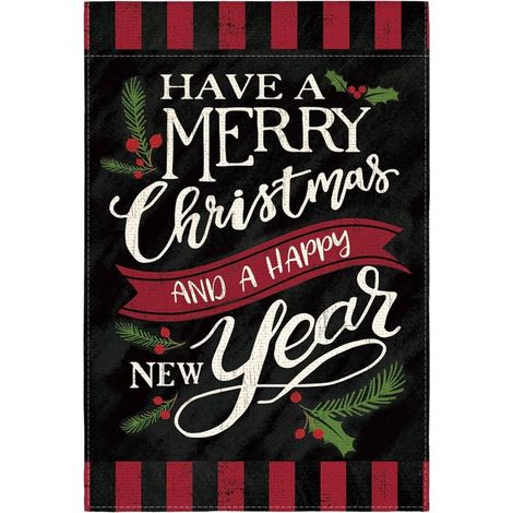 Drape De Jardin De Noël - Double Face - En Polyester - Pour Extérieur Jardin Cour - 31 X 23 Cm - 1 Pièce (1/5)