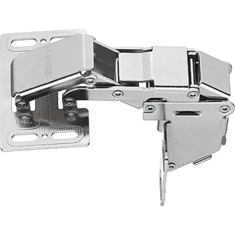 Cerniera per mobili senza meccanismo di chiusura ammortizzata – Carico massimo 2,1 kg – Angolo 90° – Acciaio nichelato – Apertura automatica – Per coperchi da 15-16 mm (1/3)