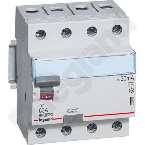 Legrand 411709 Interruptor diferencial trifásico gris 63A