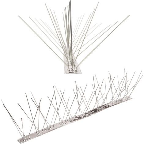 Taubenspikes 5-reihig de Acero Inoxidable V2A - 5m (10 x 0,5m) para Repelir Pájaros Eficientemente (1/5)