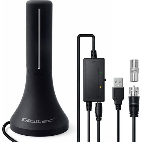 Antena DVB T T2 con amplificador de señal 4K de 32 dBi. (1/3)
