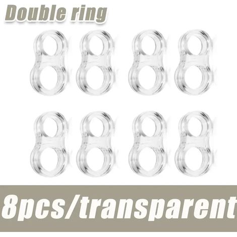 (Lot de 8 - Double anneau) Butée de porte - Protection de sécurité - Coussinet de poignée de porte en silicone transparent - Amortisseur de choc mural - Protection pour bébé - Maison (1/5)