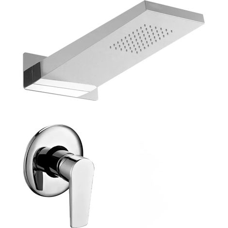 Set doccia incasso Erika con soffione doccia a muro 22x50 in acciaio inox (1/4)